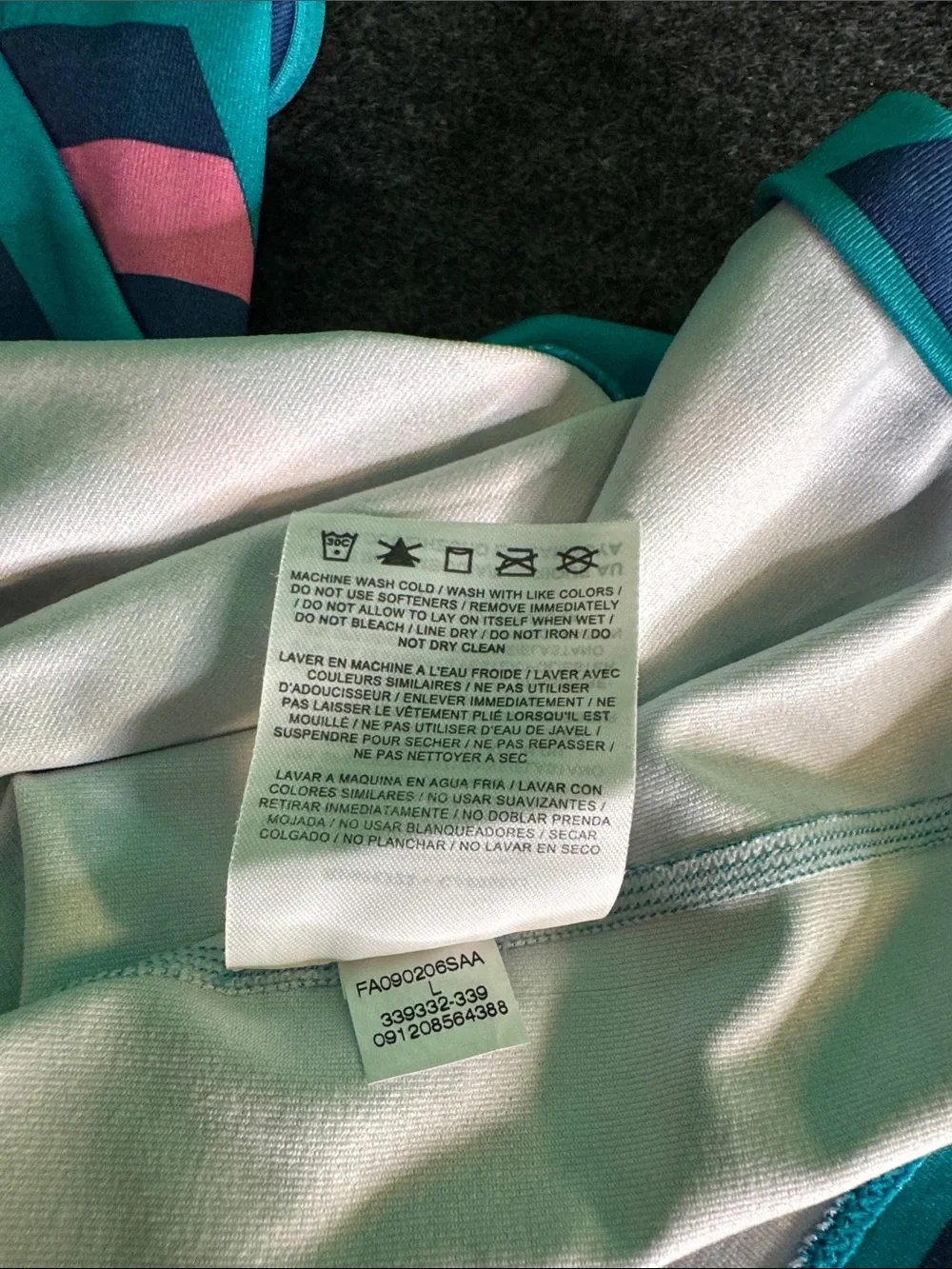Nike Fit Dry Women’s Multicolored Blue Stripes Workout Gym Tank Top Shirt Sz: L